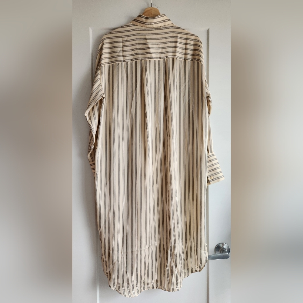 NWT H&M Striped Long Sleeve Shirt Dress, Size M - Picture 2 of 13